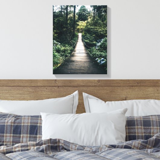 Boardwalk through door het bos canvas afdruk (Insitu (Slaapkamer))
