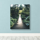 Boardwalk through door het bos canvas afdruk (Insitu (Houten vloer))