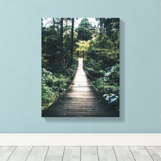 Boardwalk through door het bos canvas afdruk (Insitu (Houten vloer))