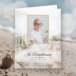 Boardwalk to Beach Begrafenis Memorial Sympathie Bedankkaart