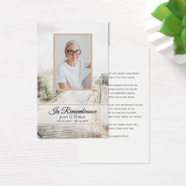 Boardwalk to Beach Begrafenisdienst Gebed Visitekaartje (Bureau)