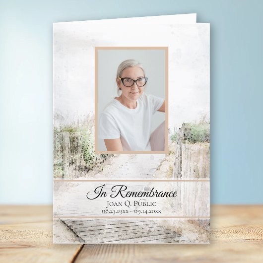 Boardwalk to Beach Begrafenisdienst Gevouwen Programma