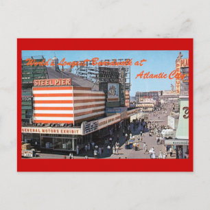 Boardwalk Uitzicht, Atlantic City NJ  Briefkaart