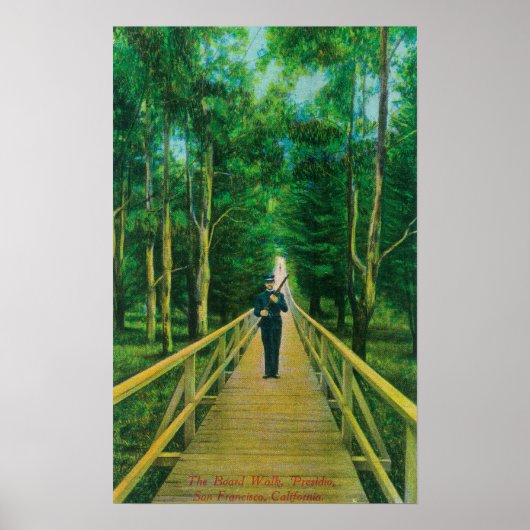 Boardwalk-Uitzicht bij Presidio Poster (Voorkant)