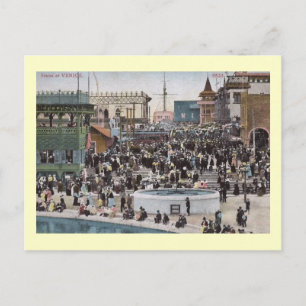 Boardwalk, Venetië, Californië 1910 Vintage Briefkaart