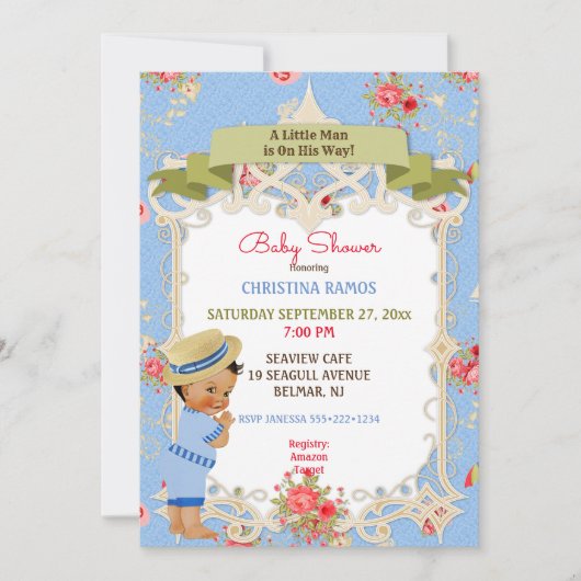 Boardwalk Victoriana Beach Summer Baby shower Kaart (Voorkant)