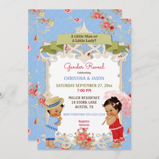 Boardwalk Victoriana Beach Summer Gender onthullin Kaart (Voorkant / Achterkant)