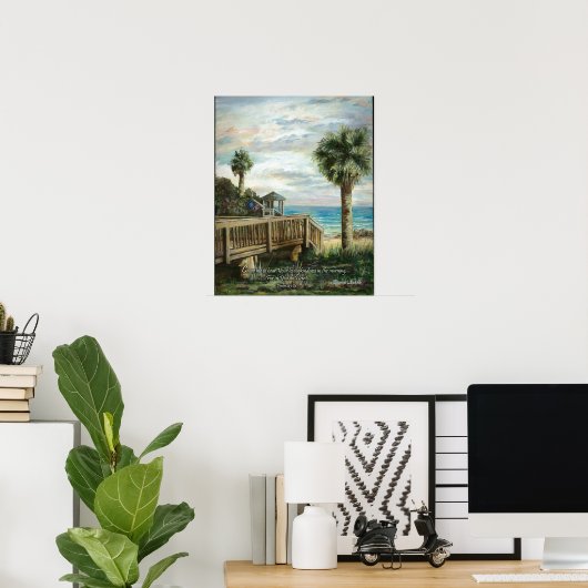 Boardwalk with Life Guard- Psalm 143:8a Poster (Thuiskantoor)