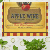 "Boar's Head~Apple Wine Label uit 1940" Theedoek (Gevouwen)