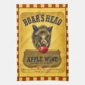 "Boar's Head~Apple Wine Label uit 1940" Theedoek (Verticaal)