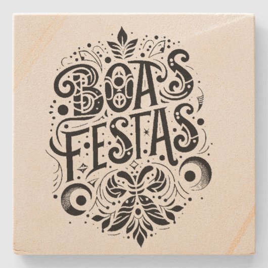 Boas Festas Stenen Onderzetter (Voorkant)