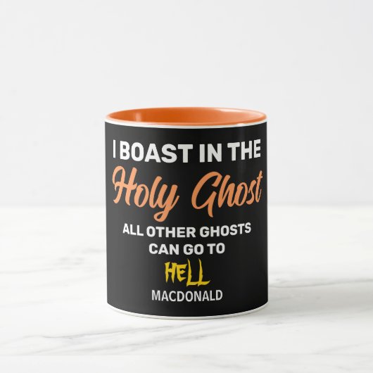BOAST IN DE Christelijke Halloween VAN DE HOLY GHO Mok (Midden)