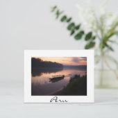Boat aan de Amazonerivier in het Peru witte briefk Briefkaart (Staand voorkant)