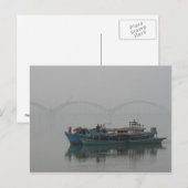 Boat aan de Irrawaddy-rivier, Myanmar Briefkaart (Voorkant / Achterkant)