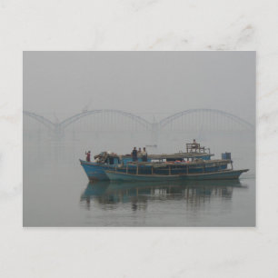 Boat aan de Irrawaddy-rivier, Myanmar Briefkaart