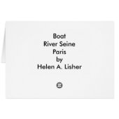 Boat aan de Seine in Parijs-kaart (Achterkant Horizontaal)