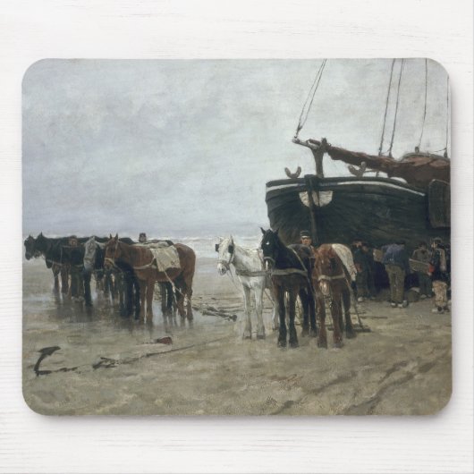 Boat aan de strand van Scheveningen, 1876 Muismat (Voorkant)