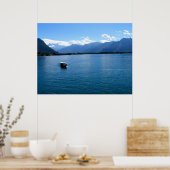 Boat aan het meer van Genève Poster (Keuken)