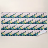 Boat Abstract Pattern in Blue Beach Handdoek (Voorkant)