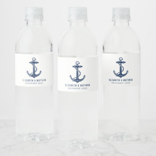 Boat Anchor Beach House Huwelijksgunsten Custom Waterfles Etiket
