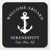 Boat Anchor Black Persoonlijk Kartonnen Onderzetters (Voorkant)