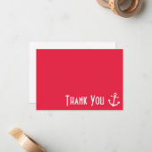 Boat Anchor Hartelijk dank. Opmerkingskaarten (roo Notitiekaartje (Voorkant / Achterkant in situ)