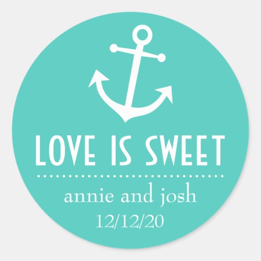 Boat Anchor Love is Sweet Labels (Blauwgroen) (Voorkant)