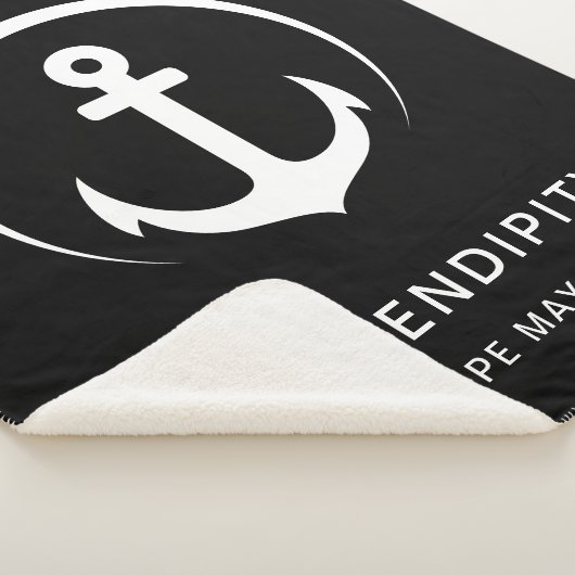 Boat Anchor Monogram Black Sherpa Deken (3/4)