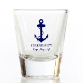 Boat Anchor Monogram Nautical Navy Blue Shot Glas
