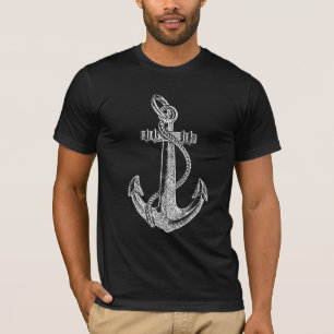 Boat Anchor Nautical Etching Grunge like T-shirt