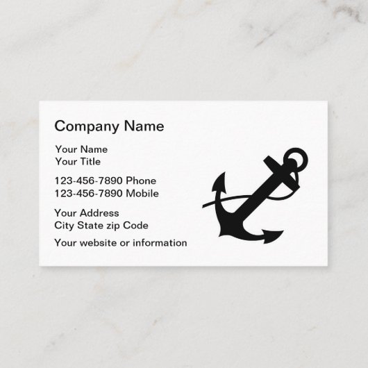 Boat Anchor Nautical Visitekaartje (Achterkant)