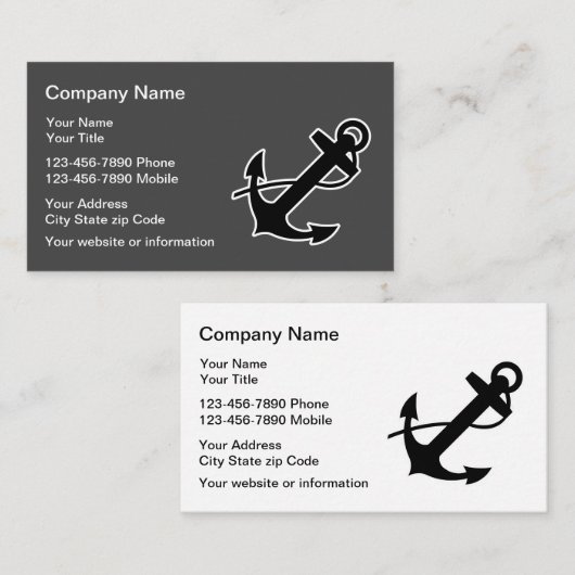 Boat Anchor Nautical Visitekaartje (Voorkant / Achterkant)