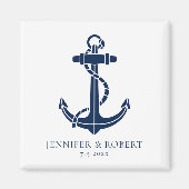 Boat Anchor Nautical Wedding Keepsake Custom Magneet (Voorkant)