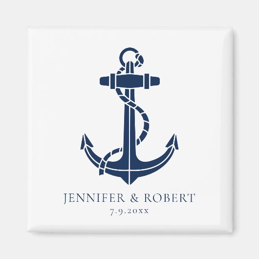Boat Anchor Nautical Wedding Keepsake Custom Magneet (Voorkant)