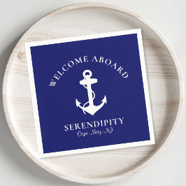 Boat Anchor Navy - Aangepersonaliseerd welkom aan  Servet