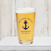 Boat Anchor Navy Blue Glas