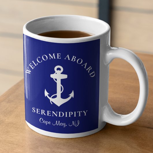 Boat Anchor Navy Blue Koffiemok