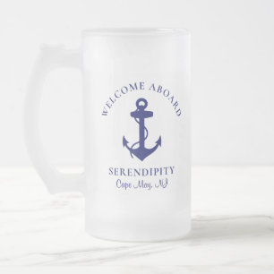 Boat Anchor Navy Blue Matglas Bierpul