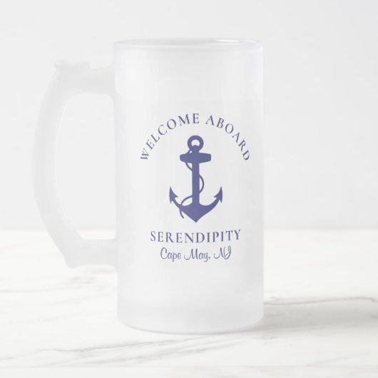 Boat Anchor Navy Blue Matglas Bierpul (Links)
