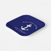 Boat Anchor Navy Blue Papieren Bordje (Gebogen)