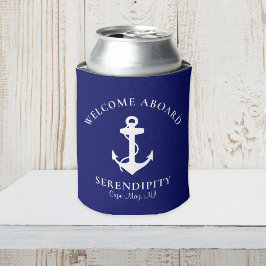 Boat Anchor Navy Blue Persoonlijke naam Blikjeskoeler