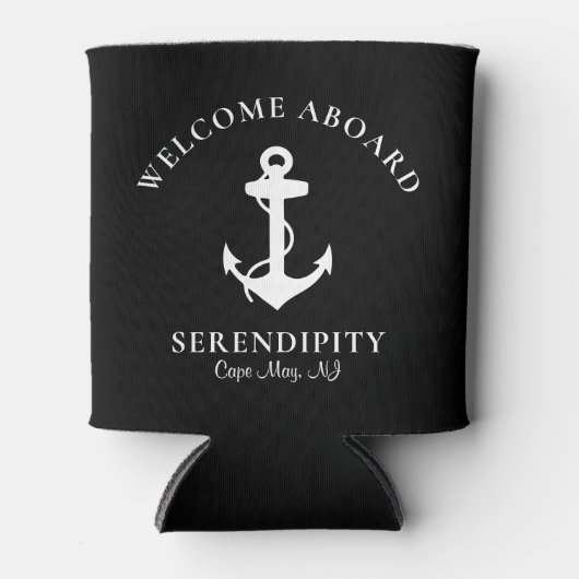 Boat Anchor Personalized Black Blikjeskoeler (Voorkant)