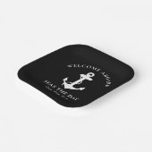 Boat Anchor Personalized Black Papieren Bordje (Gebogen)