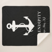 Boat Anchor Personalized Black Sherpa Deken (Voorkant (horizontaal))