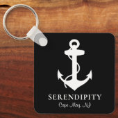 Boat Anchor Personalized Black Sleutelhanger (Voorkant)