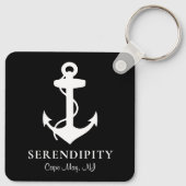 Boat Anchor Personalized Black Sleutelhanger (Achterkant)