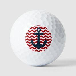 Boat Anchor Red White Blue Nautical Golf Balls Golfballen