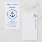 Boat Anchor Sailing Boating Yachting Crew Nautical Visitekaartje (Voorkant / Achterkant)