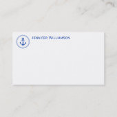 Boat Anchor Sailing Boating Yachting Crew Nautical Visitekaartje (Achterkant)