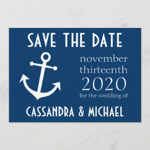 Boat Anchor Save the Date (Donkerblauw)